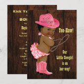 Yee-Haw! Etnisch Cowgirl Rustic Baby shower Kaart (Voorkant / Achterkant)