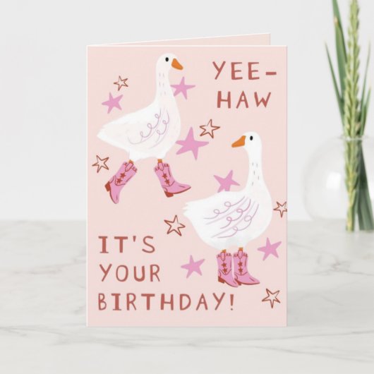 Yee Haw, Gefeliciteerd met je verjaardag Kaart (Voorkant)