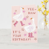 Yee Haw, Gefeliciteerd met je verjaardag Kaart (Gele Bloem)