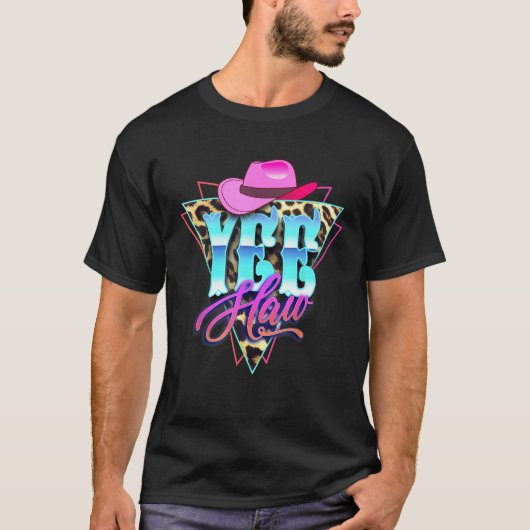 Yee Haw Howdy Rodeo Land Leopard Yeehaw Souther T-shirt (Voorkant)