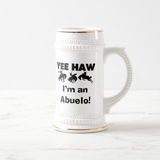 Yee Haw Ik ben een Abuelo T-shirts en geschenken Bierpul (Rechts)