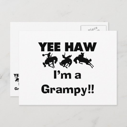 Yee Haw Ik ben een Grampy T-shirts en geschenken Briefkaart (Voorkant / Achterkant)