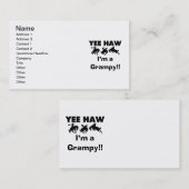 Yee Haw Ik ben een Grampy T-shirts en geschenken Visitekaartje (Voorkant / Achterkant)