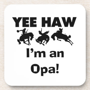 Yee Haw Ik ben een Opa T-shirts en geschenken Bier Onderzetter