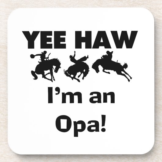 Yee Haw Ik ben een Opa T-shirts en geschenken Bier Onderzetter (Voorkant)