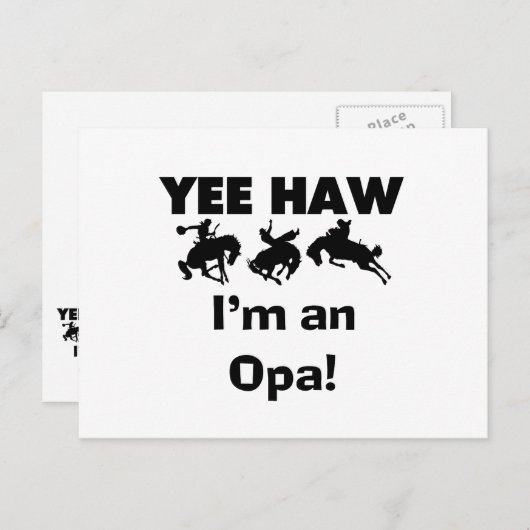 Yee Haw Ik ben een Opa T-shirts en geschenken Briefkaart (Voorkant / Achterkant)