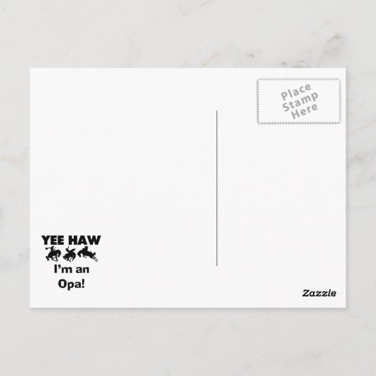 Yee Haw Ik ben een Opa T-shirts en geschenken Briefkaart (Achterkant)