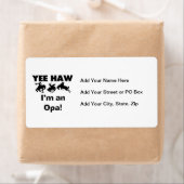 Yee Haw Ik ben een Opa T-shirts en geschenken Etiket (Insitu)