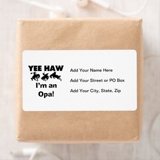 Yee Haw Ik ben een Opa T-shirts en geschenken Etiket (Insitu)