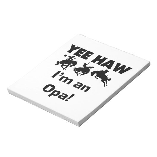 Yee Haw Ik ben een Opa T-shirts en geschenken Notitieblok (Linkerzijde)