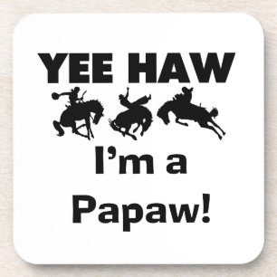 Yee Haw Ik ben een Papaw T-shirts en geschenken Bier Onderzetter