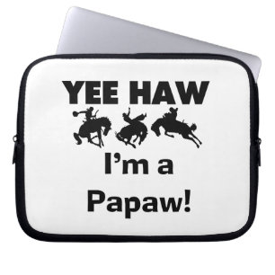 Yee Haw Ik ben een Papaw Tshirts en geschenken Laptop Sleeve