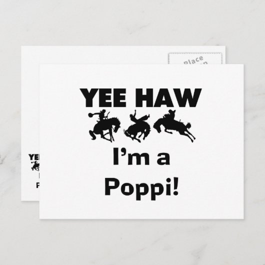 Yee Haw Ik ben een Poppi T-shirts en geschenken Briefkaart (Voorkant / Achterkant)