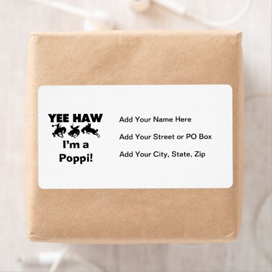 Yee Haw Ik ben een Poppi T-shirts en geschenken Etiket (Insitu)