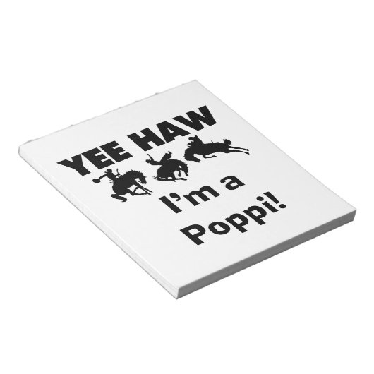 Yee Haw Ik ben een Poppi T-shirts en geschenken Notitieblok (Schuin)
