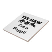 Yee Haw Ik ben een Poppi T-shirts en geschenken Tegeltje (Zijkant)