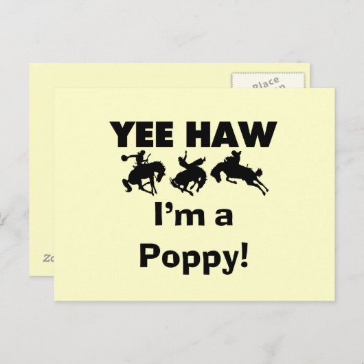 Yee Haw Ik ben een Poppy T-shirts en geschenken Briefkaart (Voorkant / Achterkant)