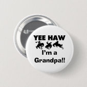 Yee Haw Ik ben opa T-shirts en cadeautjes Ronde Button 5,7 Cm (Voorkant /achterkant)