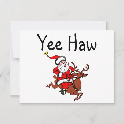Yee Haw Kerstman Cowboy Santa Claus Feestdagenkaart (Voorkant)
