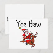 Yee Haw Kerstman Cowboy Santa Claus Feestdagenkaart (Voorkant / Achterkant)