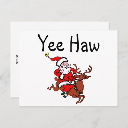 Yee Haw Kerstman Cowboy Santa Claus Feestdagenkaart (Voorkant / Achterkant)