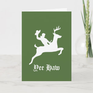 Yee Haw Kerstmis Feestdagen Kaart