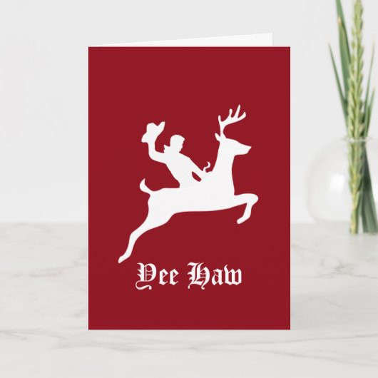 Yee Haw Kerstmis Feestdagen Kaart (Voorkant)
