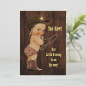 Yee-Haw! Kleine etnische Cowboy Rustic-Baby shower Kaart (Staand voorkant)