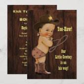 Yee-Haw! Kleine etnische Cowboy Rustic-Baby shower Kaart (Voorkant / Achterkant)