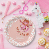 Yee Haw Peach Disco Cowgirl Rodeo Verjaardag Papieren Bordje (Feest)