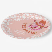 Yee Haw Peach Disco Cowgirl Rodeo Verjaardag Papieren Bordje (Gekanteld)