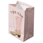 YEE-HAW Pink Cowgirl Boot Medium Cadeauzakje (Voorkant Gekanteld)