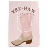 YEE-HAW Pink Cowgirl Boot Medium Cadeauzakje (Achterkant)