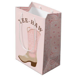 YEE-HAW Pink Cowgirl Boot Medium Cadeauzakje