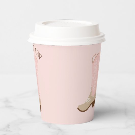 YEE-HAW Pink Cowgirl Boot Papieren Bekers (Links)