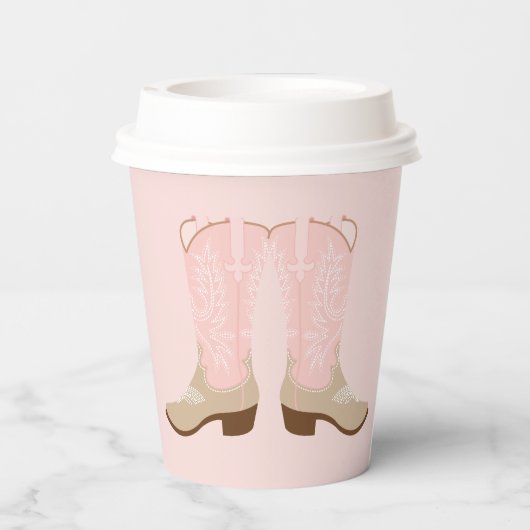 YEE-HAW Pink Cowgirl Boot Papieren Bekers (Achterkant)