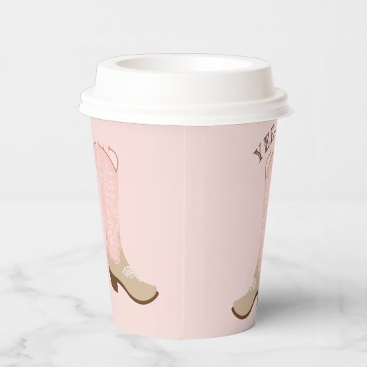 YEE-HAW Pink Cowgirl Boot Papieren Bekers (Rechts)