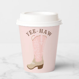 YEE-HAW Pink Cowgirl Boot Papieren Bekers