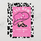 Yee Haw Pink Cowgirl Rodeo 30e verjaardag Kaart (Voorkant / Achterkant)