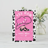 Yee Haw Pink Cowgirl Rodeo 30e verjaardag Kaart (Staand voorkant)