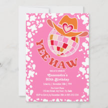 Yee Haw Pink Disco Cowgirl Rodeo Verjaardag