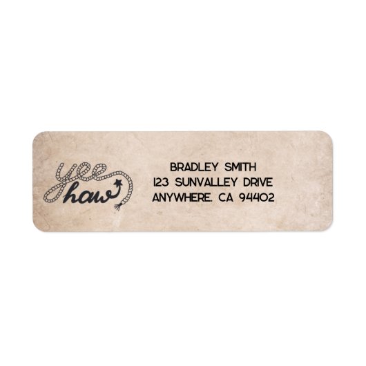 Yee Haw retouradreslabel Etiket (Voorkant)