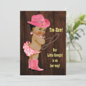 Yee-Haw! Rustisch Baby shower Kaart (Staand voorkant)