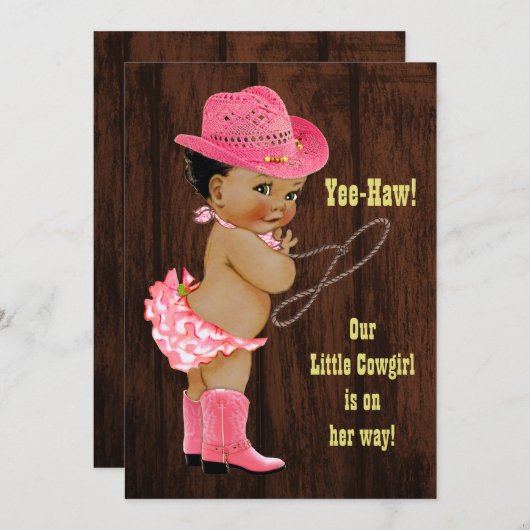 Yee-Haw! Rustisch Baby shower Kaart (Voorkant / Achterkant)