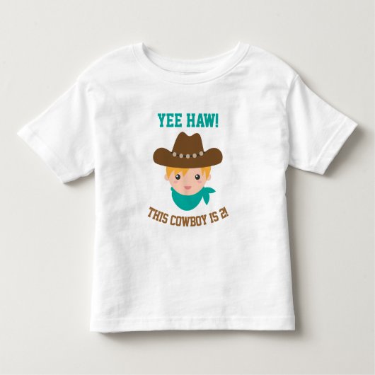 Yee Haw, Schattigee kleine cowboy is 2 Kinder Shirts (Voorkant)