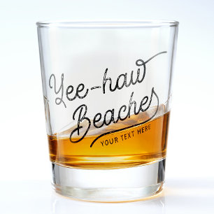 Yee-haw Stranden Aangepaste tekst Western Lentevak Shot Glas