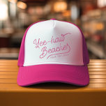 Yee-haw Stranden Custom Matching Lente pauze Trucker Pet<br><div class="desc">De voorjaarsvakantie is aan de orde,  en je ploeg antwoordt in gebottelde trucker stijl! Duw het gewone,  riem op deze petten als rad als een woestijn zonsondergang,  spatten in boho vibes. Je namen of brutale slogan blazen over het schuimfront in western geïnspireerde lettertypen,  fluisterend "Yee-haw,  stranden!" met een knipoog.</div>