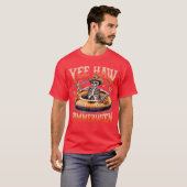 Yee Haw Summerween Cowboy Skelet Westerse Hallowee T-shirt (Voorkant volledig)