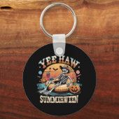 Yee Haw Summerween Cowboy Skeleton Western Hallowe Sleutelhanger (Voorkant)