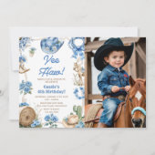 Yee Haw! Western Cowboy Rodeo Birthday Party Kaart (Voorkant)